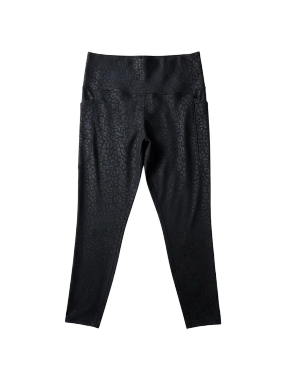 Athleta Salutation Stash Embossed 7/8 Tight XL Black Leopard NWT